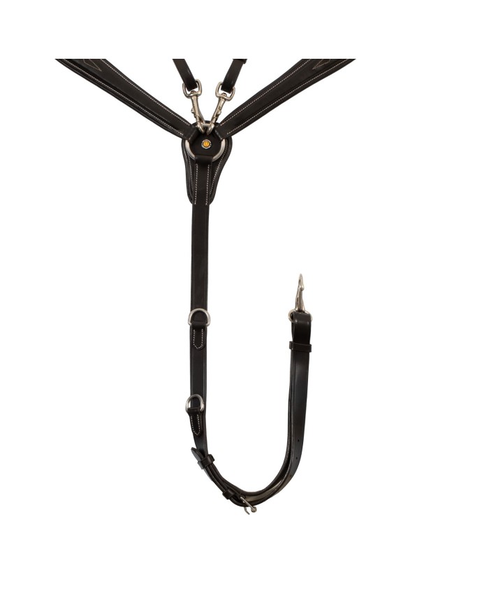 LEATHER FANCY STITCHED BREASTPLATE WITH REMOVABLE MARTINGALE