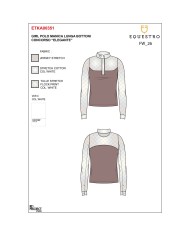 GIRL S ELEGANT MONOGRAM COMPETITITION POLO SHIRT LS BUTTONS