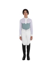 GIRL S ELEGANT MONOGRAM COMPETITITION POLO SHIRT LS BUTTONS