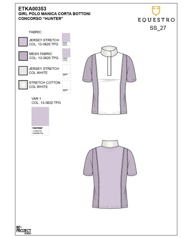 GIRL S HUNTER COMPETITITION POLO SHIRT SS BUTTONS