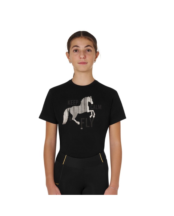 GIRL S KEEP CALM & FLY COTTON T-SHIRT