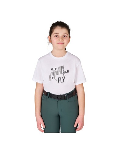GIRL S KEEP CALM & FLY COTTON T-SHIRT
