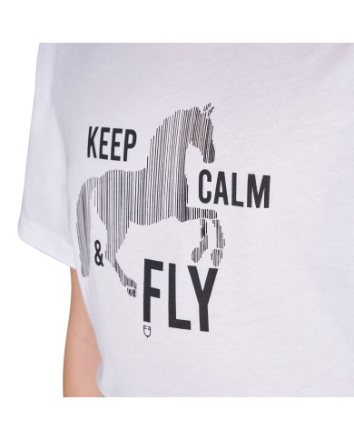 GIRL S KEEP CALM & FLY COTTON T-SHIRT