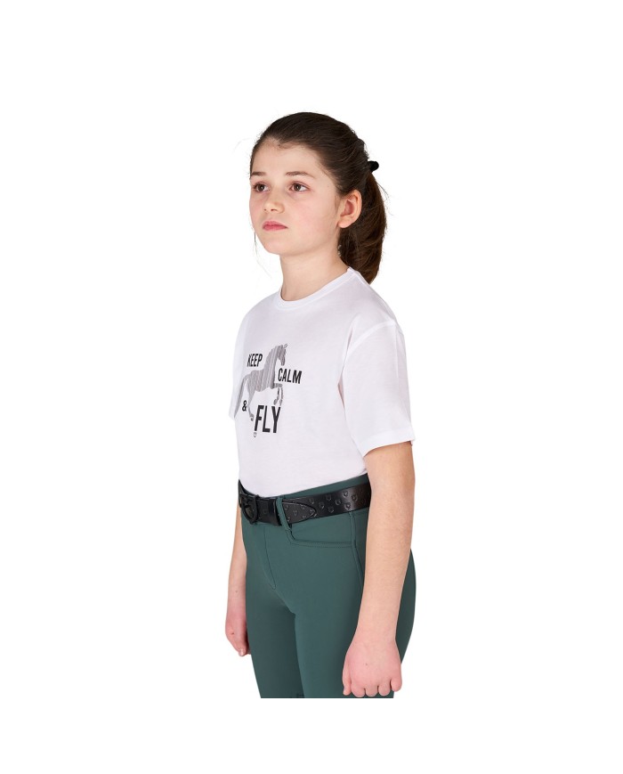 GIRL S KEEP CALM & FLY COTTON T-SHIRT