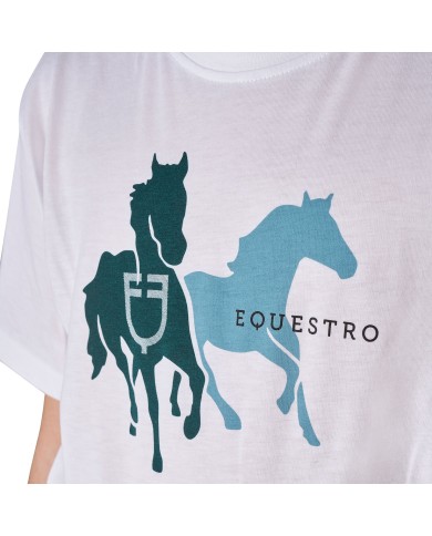 BOY S GLOSSY HORSES COTTON T-SHIRT