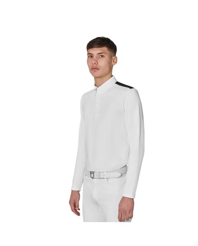 MEN S BASIC MESH INSERT COMPETITION POLO SHIRT LS BUTTONS