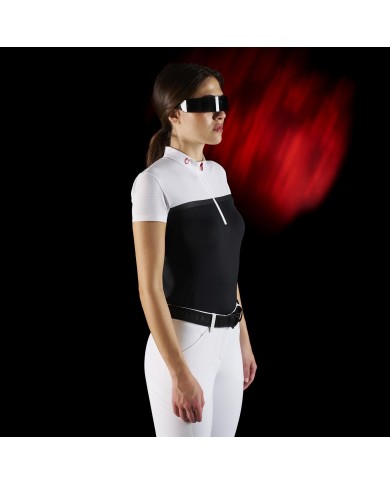 WOMEN S COMPETITION RIDERTECHNOLOGY POLO SHIRT SS WITH ZIP