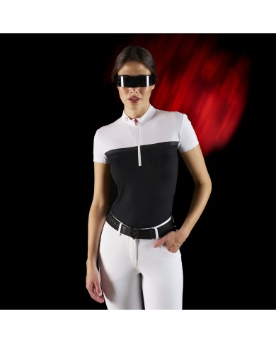 WOMEN S COMPETITION RIDERTECHNOLOGY POLO SHIRT SS WITH ZIP