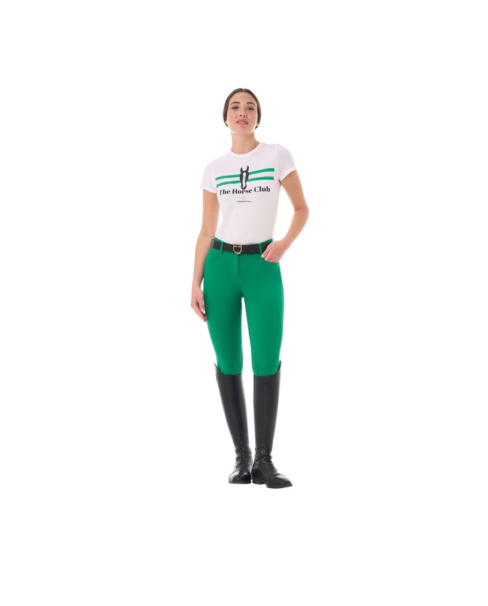 WOMEN S STRIPE EQUESTRO HORSE CLUB COTTON T-SHIRT