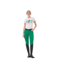 WOMEN S STRIPE EQUESTRO HORSE CLUB COTTON T-SHIRT