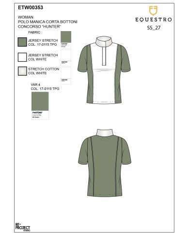 WOMEN S HUNTER COMPETITITION POLO SHIRT SS BUTTONS