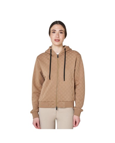 WOMEN S COTTON FLEECE MONOGRAM FULL ZIP HOODIE
