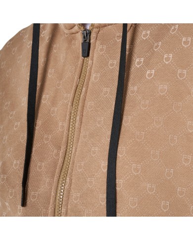 WOMEN S COTTON FLEECE MONOGRAM FULL ZIP HOODIE