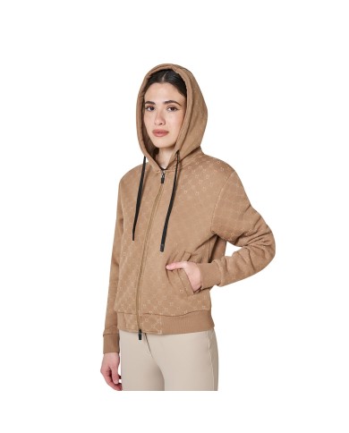 WOMEN S COTTON FLEECE MONOGRAM FULL ZIP HOODIE