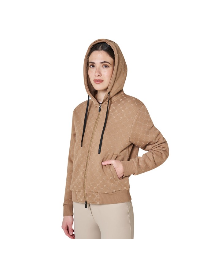 WOMEN S COTTON FLEECE MONOGRAM FULL ZIP HOODIE