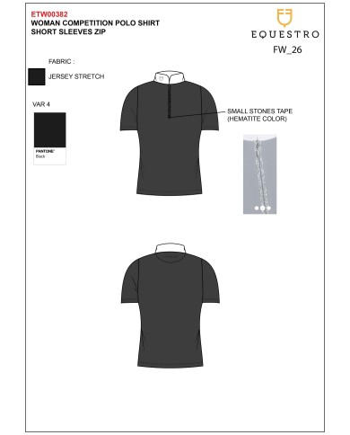 WOMEN S STONES TAPE COMPETITION POLO SHIRT SS ZIP