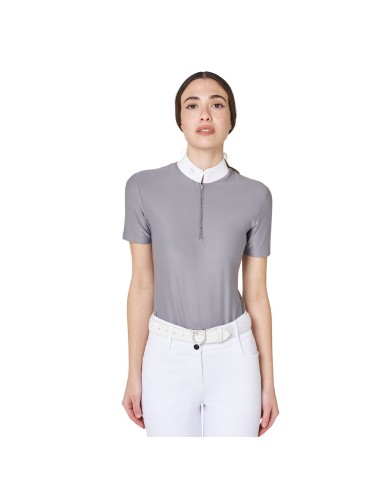 WOMEN S STONES TAPE COMPETITION POLO SHIRT SS ZIP