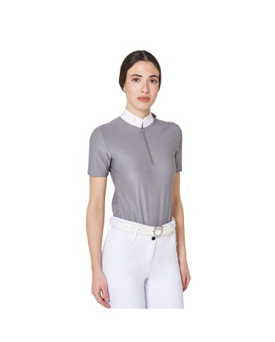 WOMEN S STONES TAPE COMPETITION POLO SHIRT SS ZIP