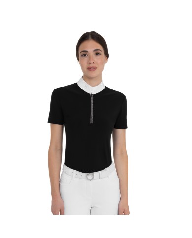 WOMEN S STONES TAPE COMPETITION POLO SHIRT SS ZIP