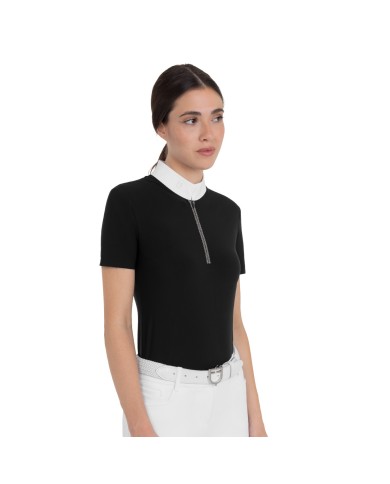 WOMEN S STONES TAPE COMPETITION POLO SHIRT SS ZIP