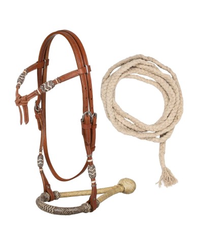 RAWHIDE CORE BOSAL SET WITH COTTON MECATE REINS