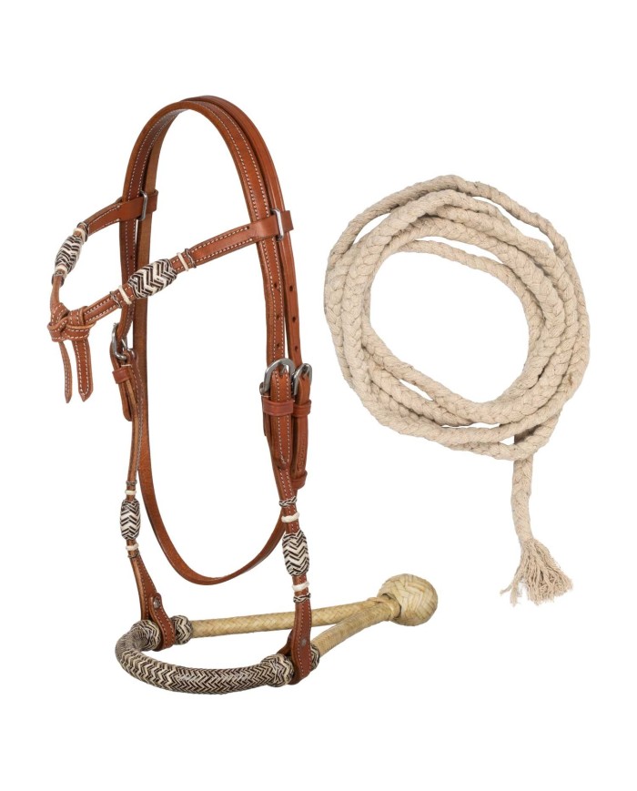 RAWHIDE CORE BOSAL SET WITH COTTON MECATE REINS