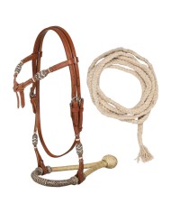 RAWHIDE CORE BOSAL SET WITH COTTON MECATE REINS