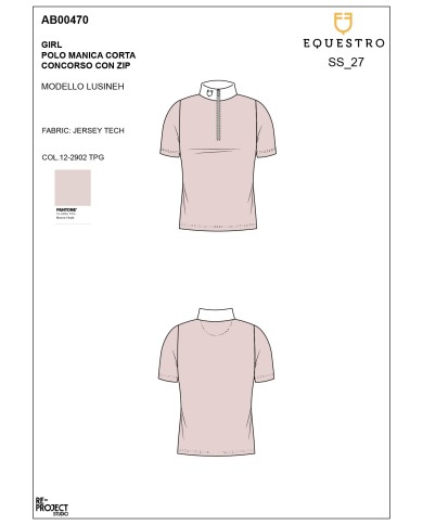 POLO BAMBINA ZIP MANICA CORTA MODELLO LUSINEH