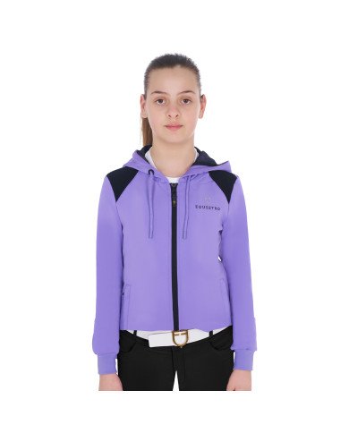 Felpa bambina full zip con pile interno