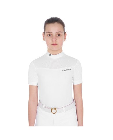 Polo bambina da concorso slim fit con zip