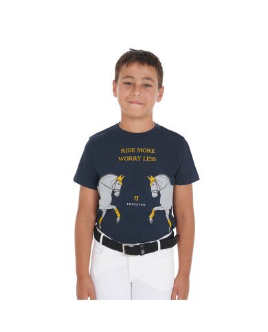 T-shirt bambini con scritta a contrasto