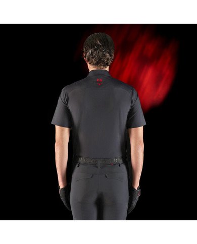 Polo allenamento uomo Equestro Ridertechnology maniche corte e zip