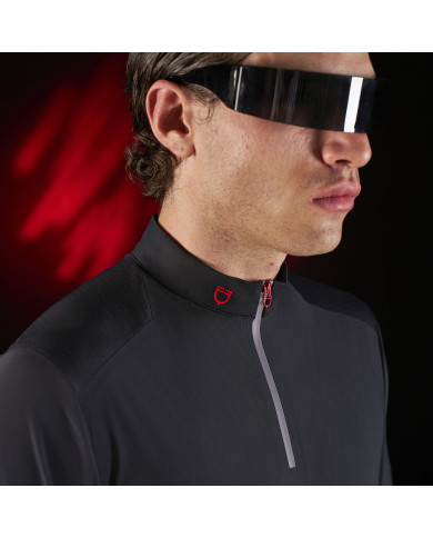 Polo allenamento uomo Equestro Ridertechnology maniche corte e zip Polo allenamento uomo Equestro Ridertechnology maniche corte e zip