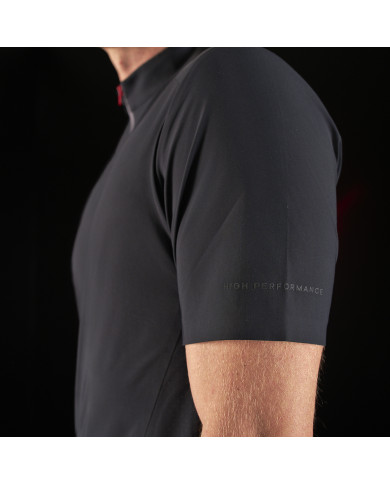 Polo allenamento uomo Equestro Ridertechnology maniche corte e zip Polo allenamento uomo Equestro Ridertechnology maniche corte e zip
