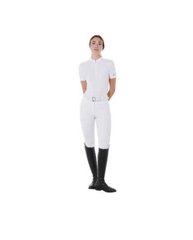Polo donna slim fit da allenamento con inserti arricciati Polo donna slim fit da allenamento con inserti arricciati