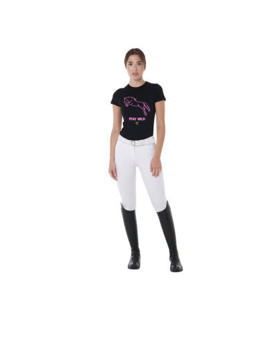 T-shirt donna slim fit con stampa Stay Wild T-shirt donna slim fit con stampa Stay Wild