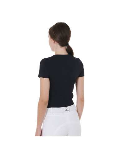 T-shirt donna slim fit con logo psichedelico T-shirt donna slim fit con logo psichedelico