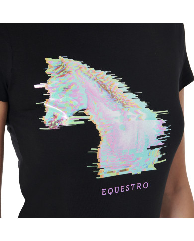 T-shirt donna slim fit con stampa cavallo T-shirt donna slim fit con stampa cavallo
