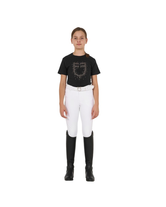 GIRL S PINK DIAMOND LOGO COTTON T-SHIRT