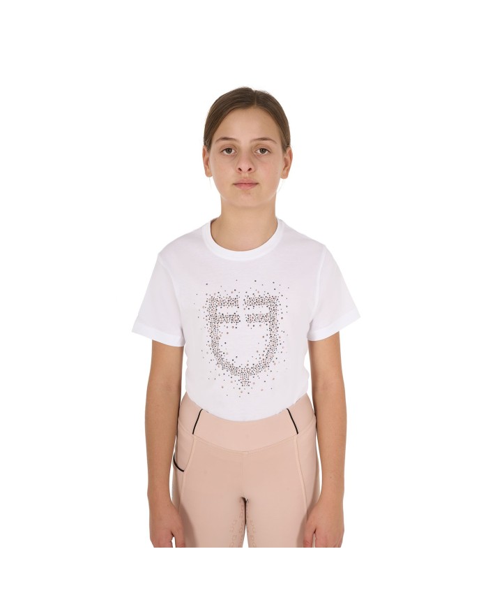 GIRL S PINK DIAMOND LOGO COTTON T-SHIRT
