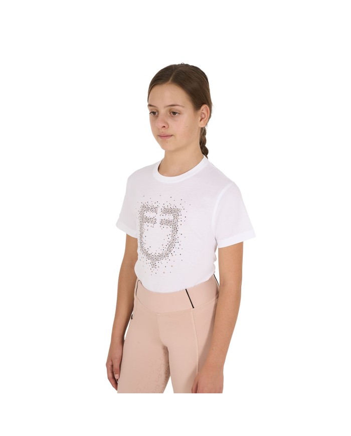 GIRL S PINK DIAMOND LOGO COTTON T-SHIRT