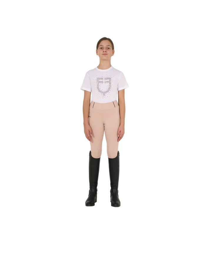 GIRL S PINK DIAMOND LOGO COTTON T-SHIRT