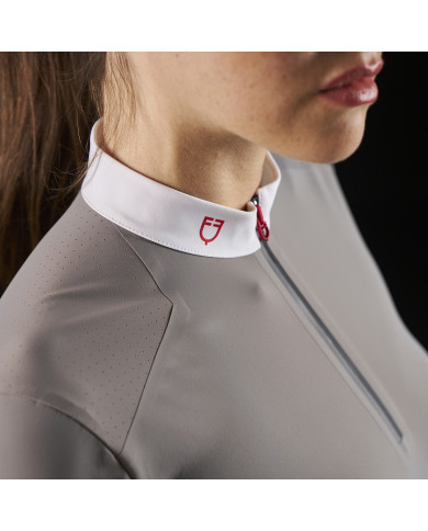 Polo concorso donna Equestro Ridertechnology manica lunga e zip Polo concorso donna Equestro Ridertechnology manica lunga e zip