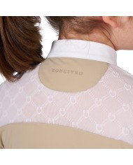 GIRL S ELEGANT STONES MONOGRAM COMPETITITION POLO SHIRT SS BUTTONS