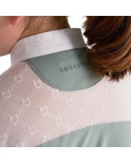 GIRL S ELEGANT STONES MONOGRAM COMPETITITION POLO SHIRT SS BUTTONS