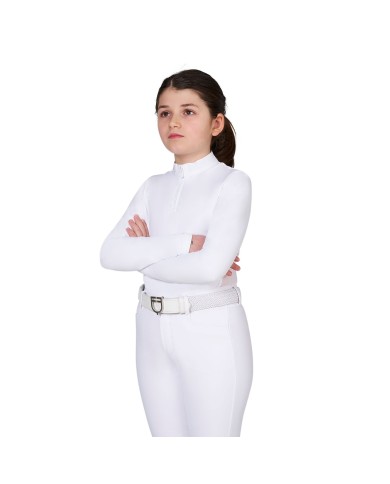 GIRL S BASIC COMPETITION POLO SHIRT LS ZIP