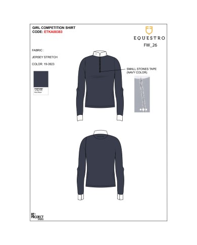 KIDS STONES TAPE COMPETITION POLO SHIRT LS ZIP