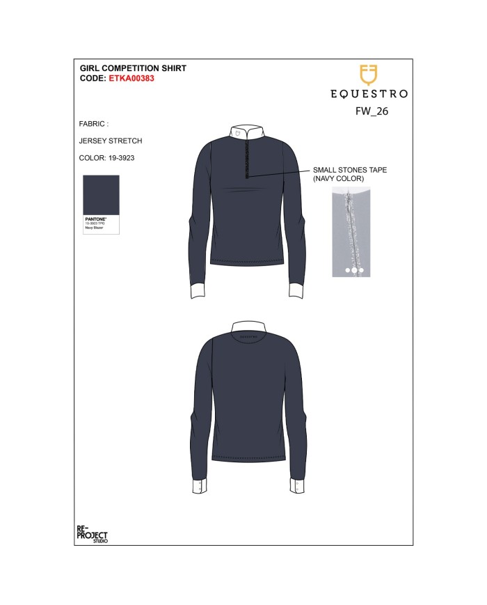 KIDS STONES TAPE COMPETITION POLO SHIRT LS ZIP