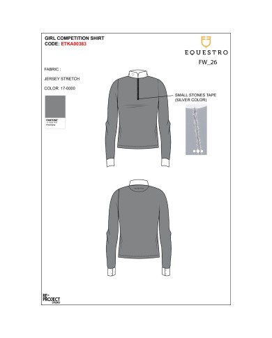 KIDS STONES TAPE COMPETITION POLO SHIRT LS ZIP