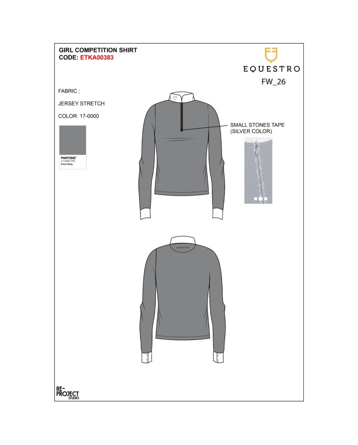 KIDS STONES TAPE COMPETITION POLO SHIRT LS ZIP